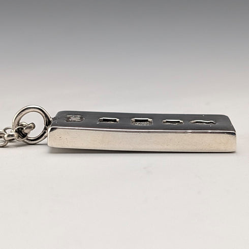 1977 年英國純銀週年紀念錠吊墜 31 克,帶有純銀項鍊 BJK